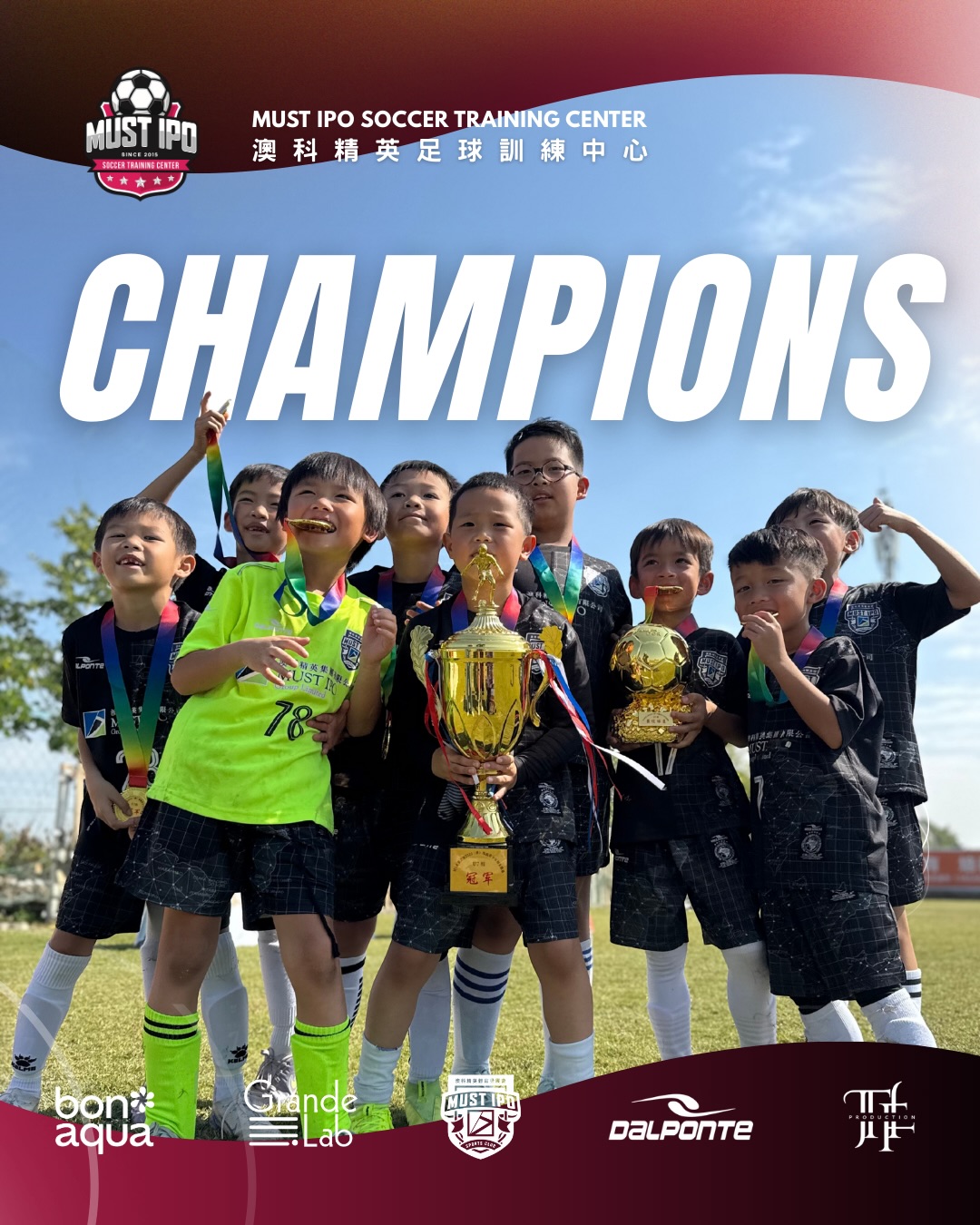 MUST IPO Soccer Training Center players celebrating together